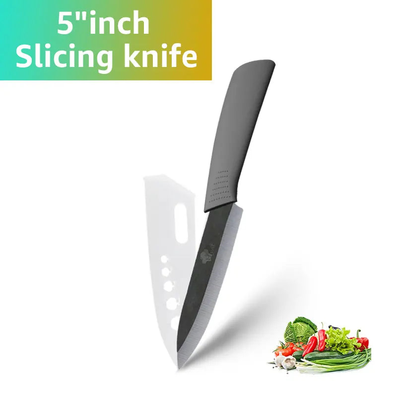 Set of Ceramic Kitchen Knives (3-6 inches) with Zirconia Blade