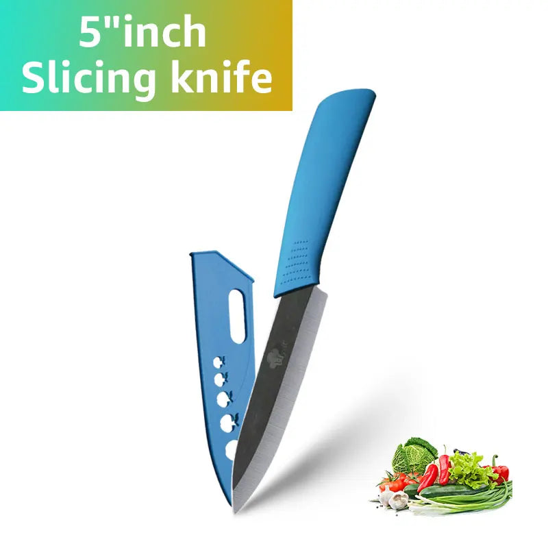 Set of Ceramic Kitchen Knives (3-6 inches) with Zirconia Blade