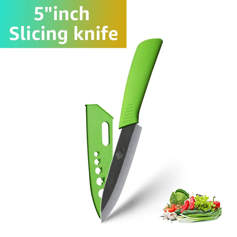 Set of Ceramic Kitchen Knives (3-6 inches) with Zirconia Blade