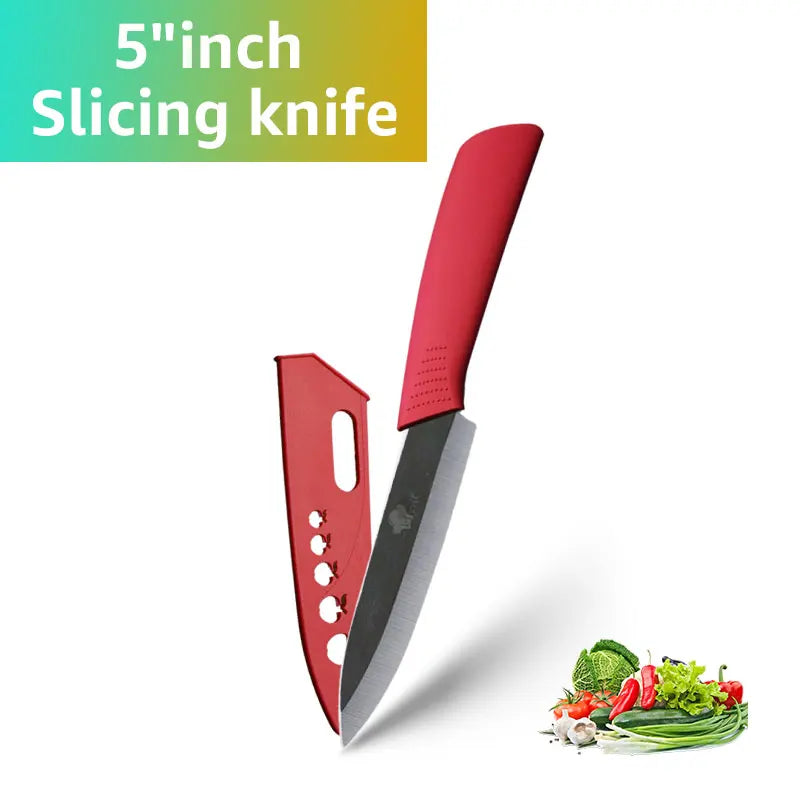 Set of Ceramic Kitchen Knives (3-6 inches) with Zirconia Blade