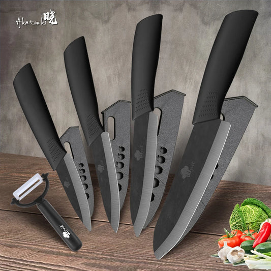 Set of Ceramic Kitchen Knives (3-6 inches) with Zirconia Blade