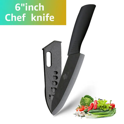 Set of Ceramic Kitchen Knives (3-6 inches) with Zirconia Blade