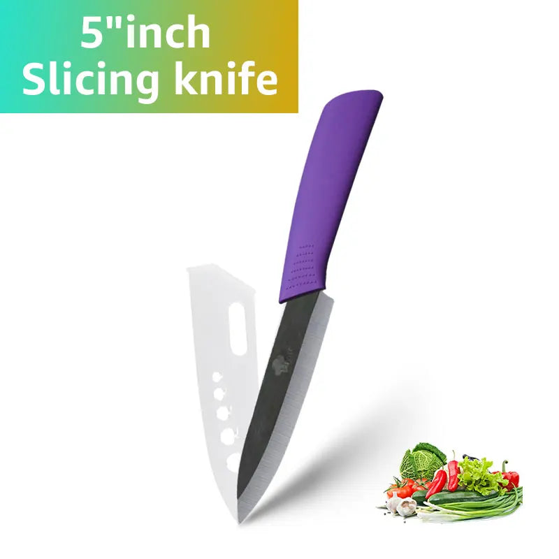 Set of Ceramic Kitchen Knives (3-6 inches) with Zirconia Blade