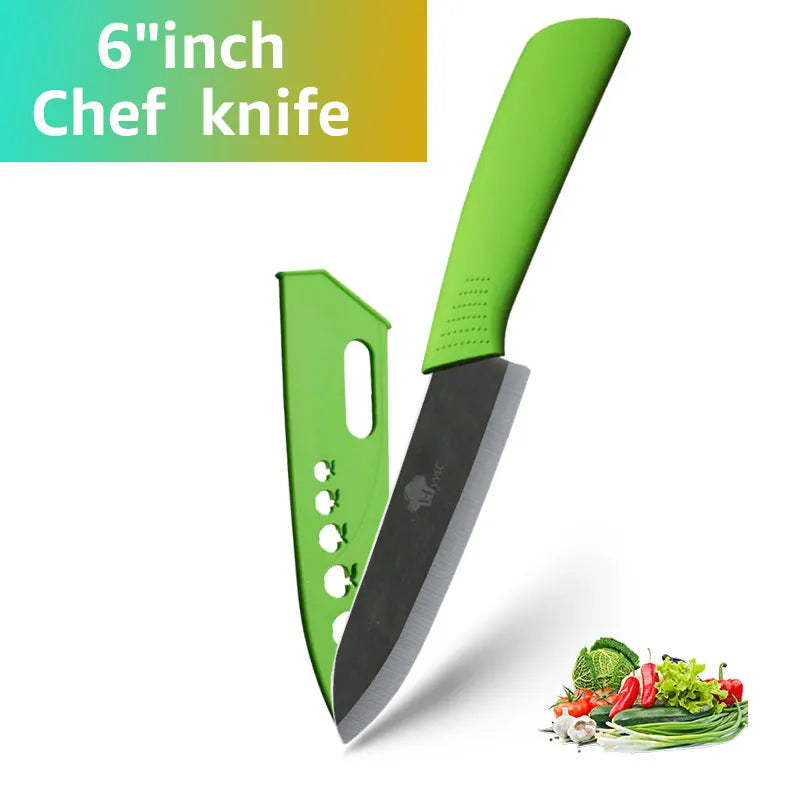 Set of Ceramic Kitchen Knives (3-6 inches) with Zirconia Blade