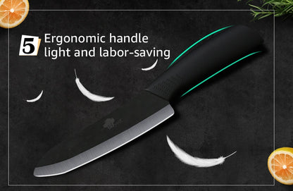 Set of Ceramic Kitchen Knives (3-6 inches) with Zirconia Blade