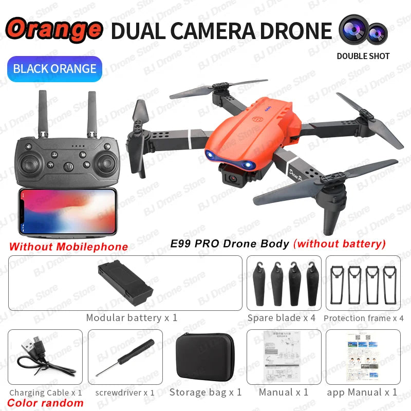 2024 E99Pro 4K RC Drone with HD Camera, Foldable WIFI FPV Helicopter