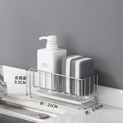 Sink Sponge Holder – Kitchen Rack & Organizer, Anti-Rust Dish & Scrubber Caddy