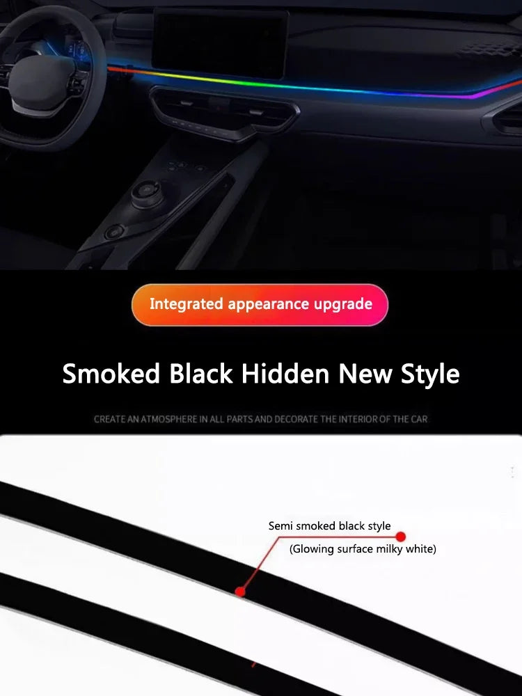 RGB LED Car Interior Ambient Lights – App-Controlled USB Dashboard Strips