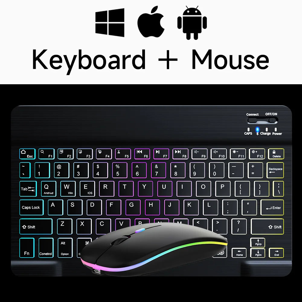 Wireless Bluetooth Mini Keyboard & Mouse for Android, iOS, Windows with Backlight