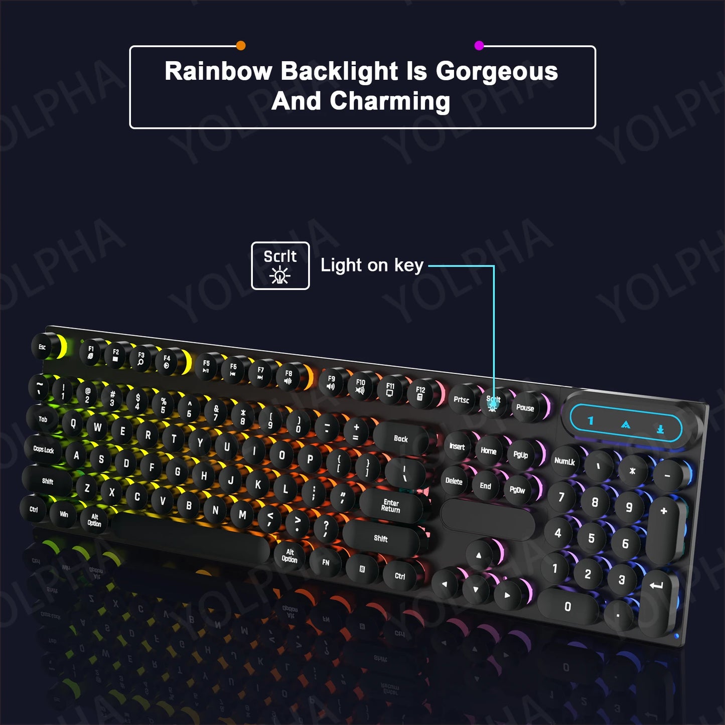 104-Key RGB Backlit Wired Gaming Keyboard for PC & Laptop, Ergonomic Design