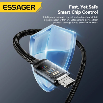 Essager 3M Micro USB Cable – 2A Fast Charging for Xiaomi, Samsung & More