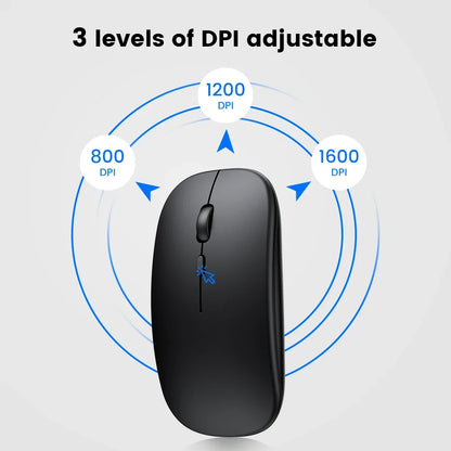 Bluetooth Wireless Mouse for MacBook – Rechargeable & Mute Gaming Mouse