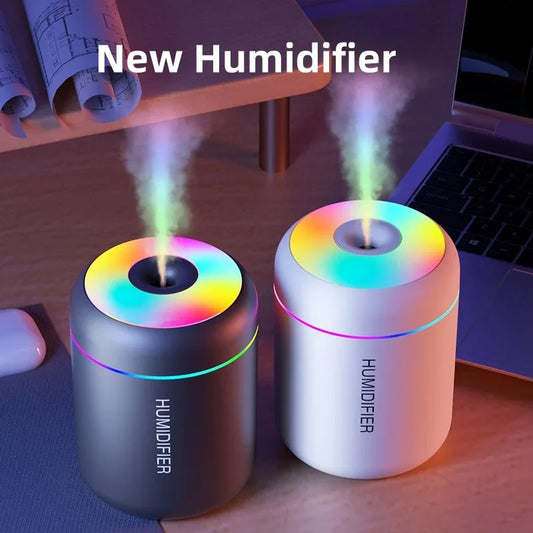 Mini USB Air Humidifier & Aroma Diffuser – 180ML, LED Lights, for Car & Home