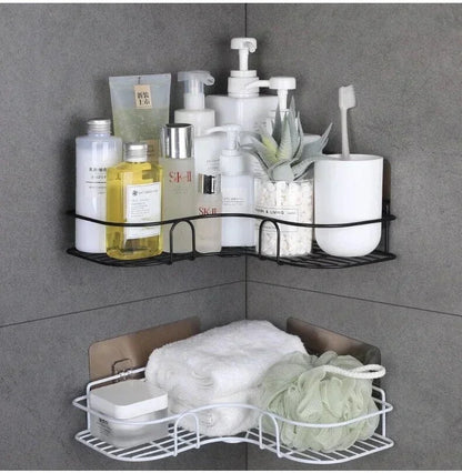 Wall-Mounted Corner Bathroom Shelf & Organizer with Drainage