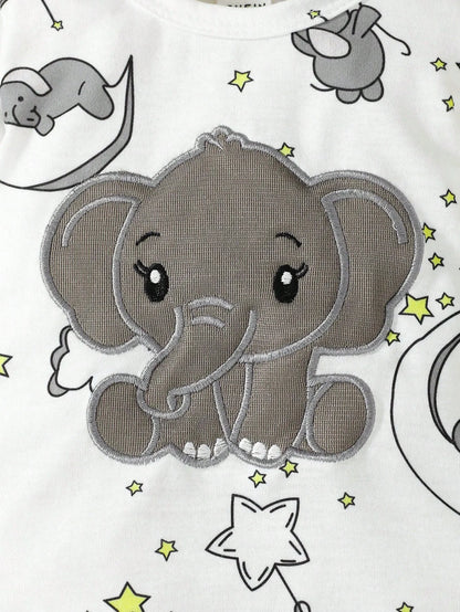 2-Piece Baby Elephant Romper & Hat Set