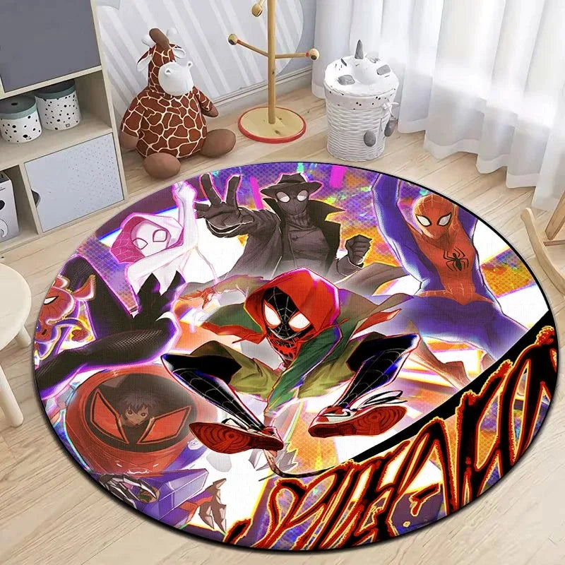 Spiderman Round Non-Slip Carpet for Kids’ Room and Play Area