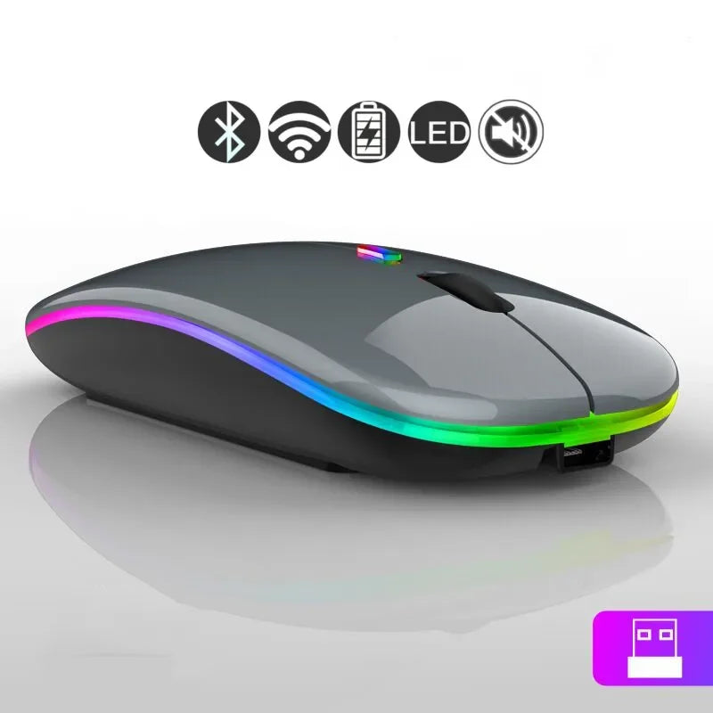 Bluetooth Wireless Mouse for MacBook – Rechargeable & Mute Gaming Mouse