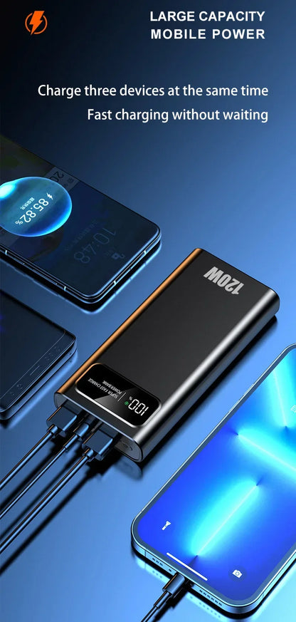 200,000mAh Power Bank – 120W Fast Charging for iPhone, Samsung, Xiaomi & More