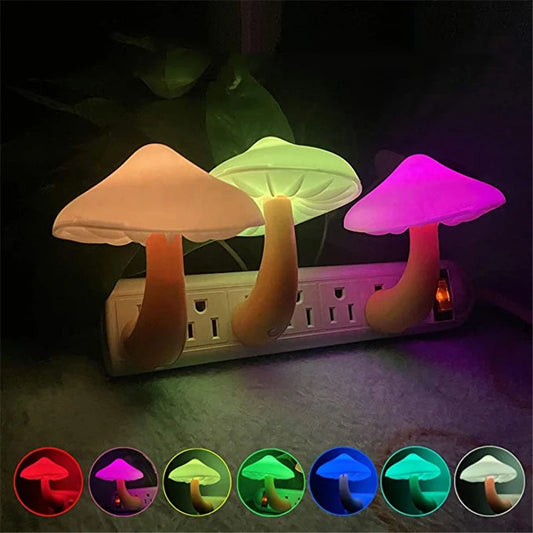 Mushroom LED Night Light with Automatic Sensor for Bedroom and Toilet