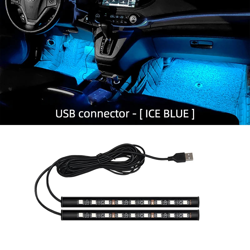 LED Car Ambient Footwell Light – USB Powered Neon Atmosphere Lamp