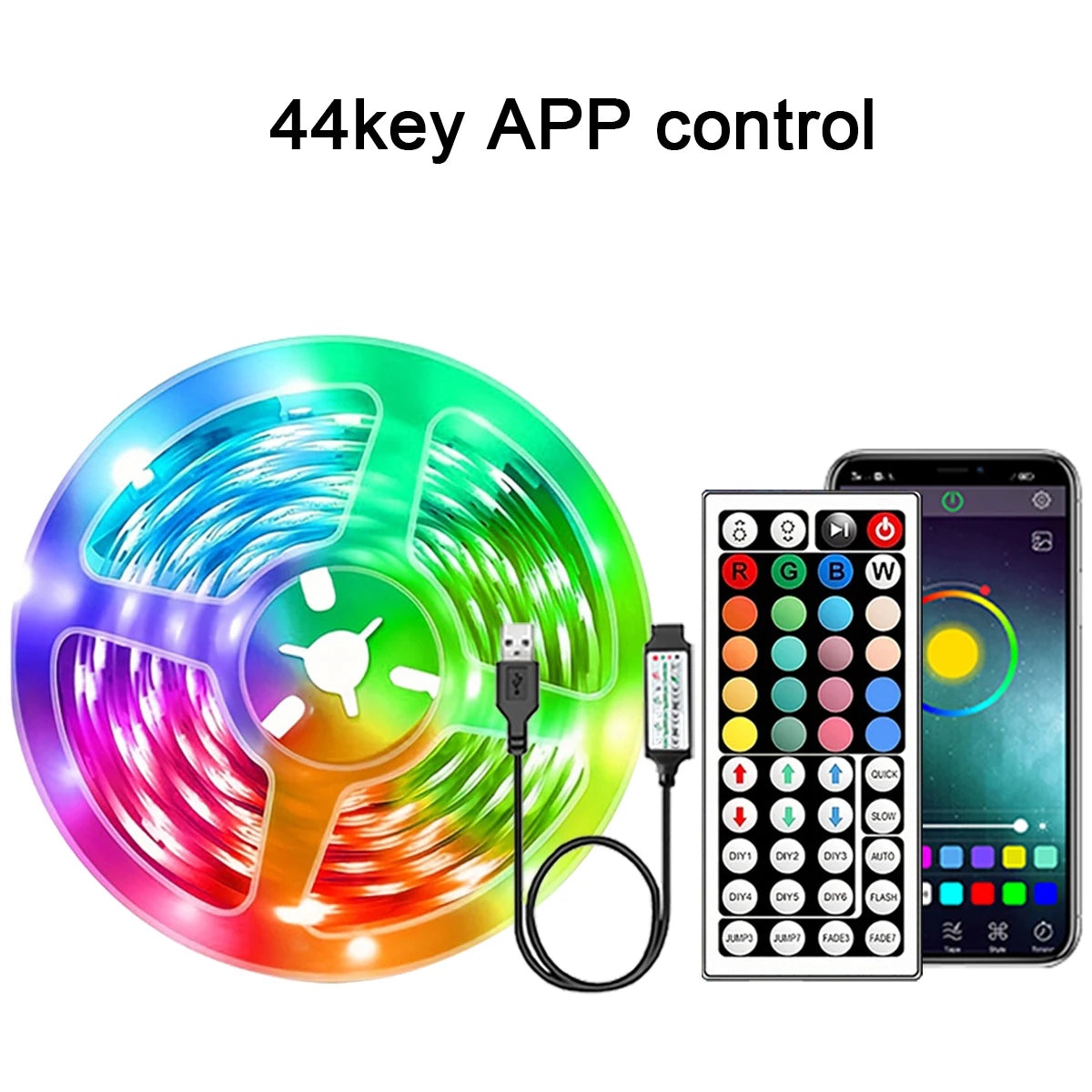 RGB LED Strip Lights with APP Control for Room Decoration