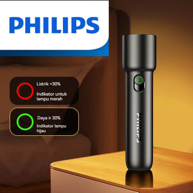 Philips 2024 EDC Rechargeable LED Flashlight for Outdoor & Self-Defense