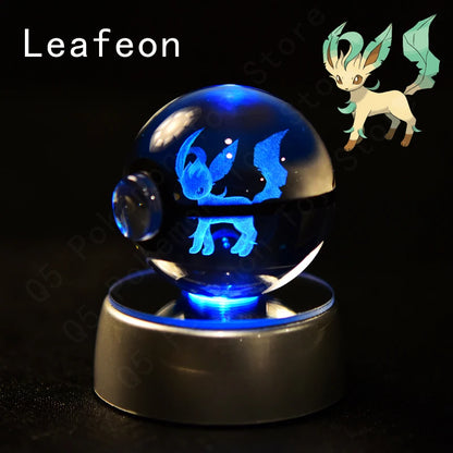 3D Crystal Pokeball Lamp – Pikachu, Mew, Gengar & More