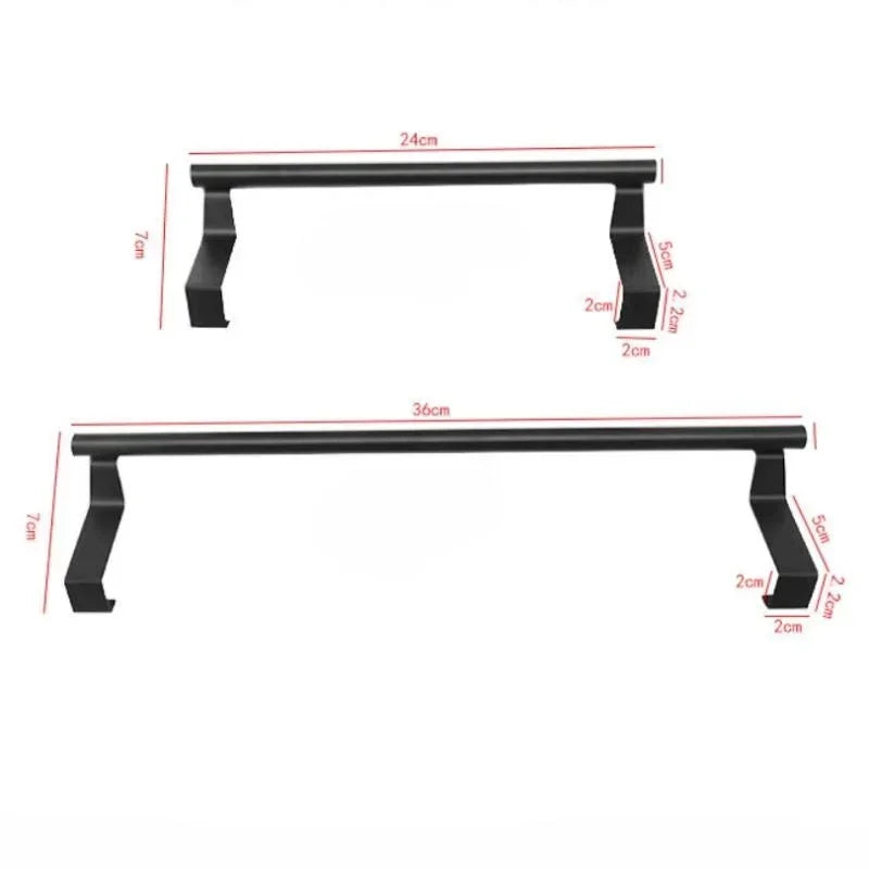 Steel Over-Cabinet Towel Rack with Punch-Free Hanging Organizer