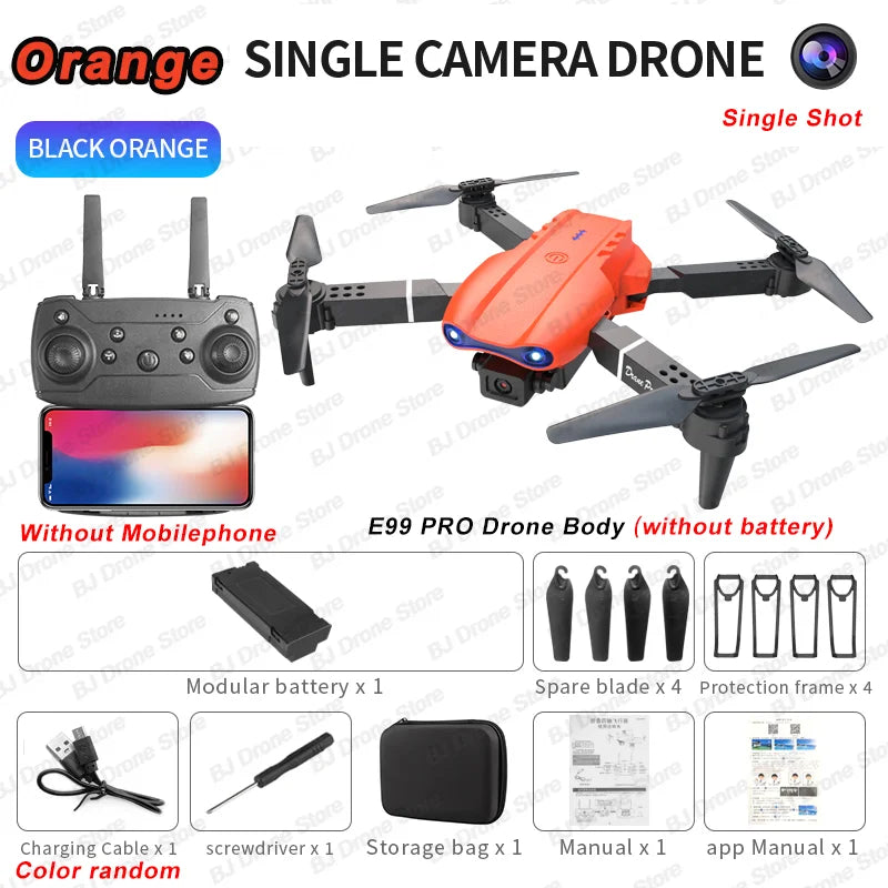 2024 E99Pro 4K RC Drone with HD Camera, Foldable WIFI FPV Helicopter