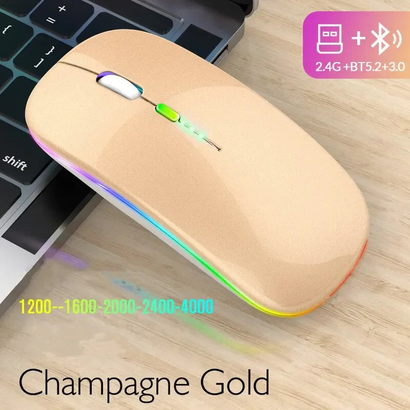 Bluetooth Wireless Mouse for MacBook – Rechargeable & Mute Gaming Mouse