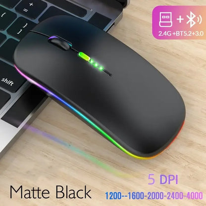 Bluetooth Wireless Mouse for MacBook – Rechargeable & Mute Gaming Mouse