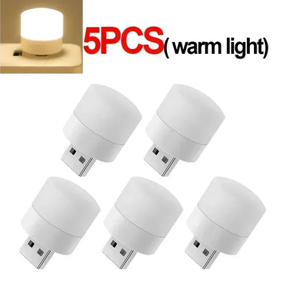 Mini USB Night Light – Warm White LED, Eye Protection for Reading, Computer & Power Bank Use