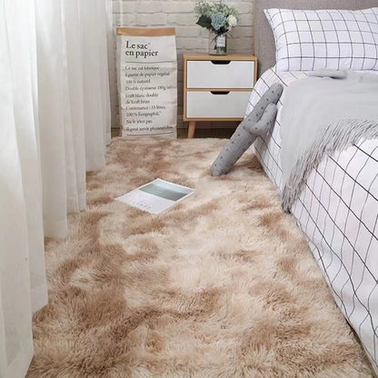 Soft Fluffy Area Rug Non-Slip Tie-Dyed Shaggy Carpet for Bedroom and Living Room