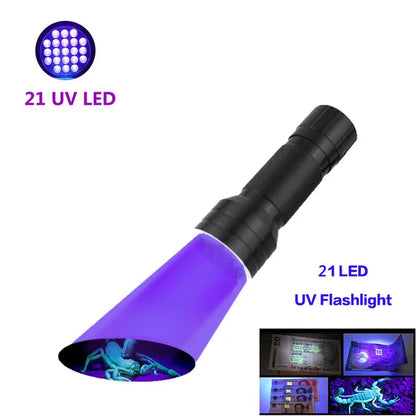 UV Flashlight 21/51/100 LED 395nm for Pet Stains & Bugs