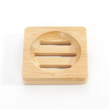 Natural Bamboo Soap Dish Holder with Drainage for Bathroom