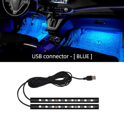 LED Car Ambient Footwell Light – USB Powered Neon Atmosphere Lamp