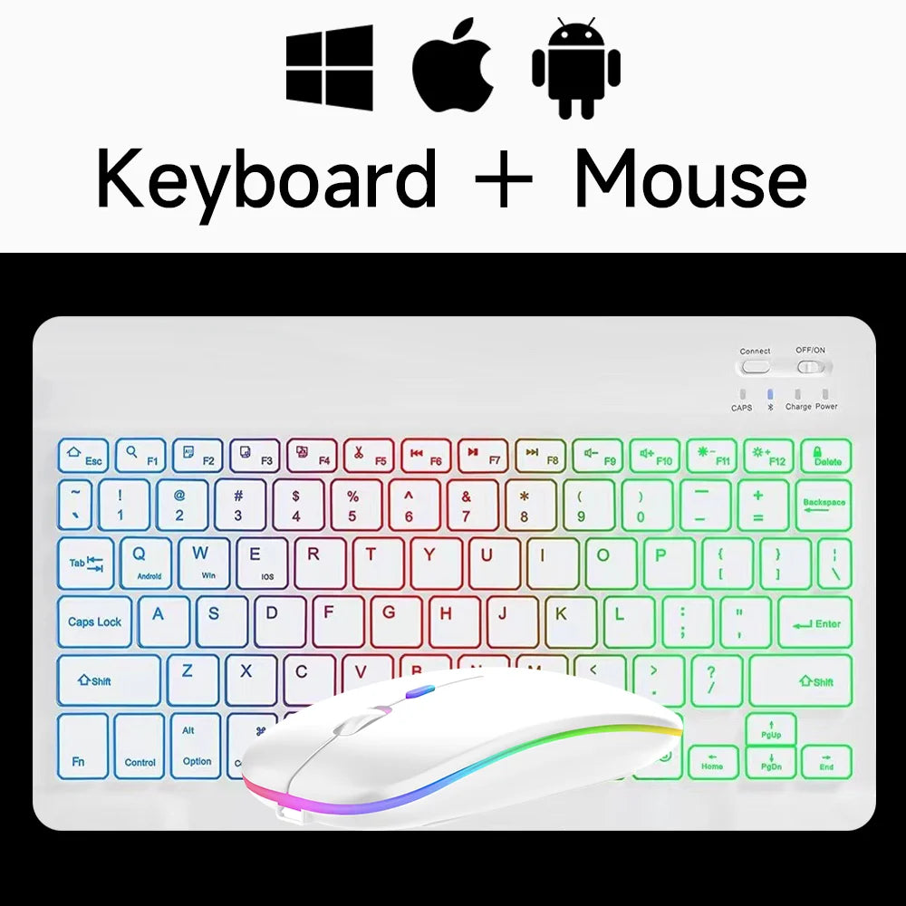 Wireless Bluetooth Mini Keyboard & Mouse for Android, iOS, Windows with Backlight