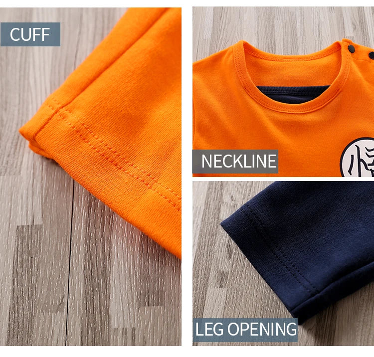 Baby Anime Orange Cotton Bodysuit – Long-Sleeve Training Suit