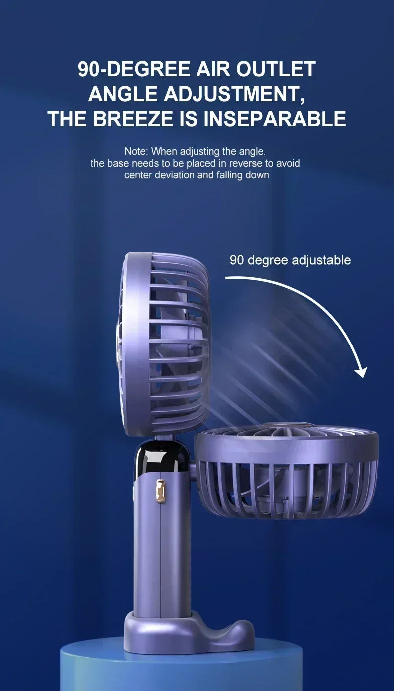 Portable Rechargeable Neck Fan with USB & Cooling Blades