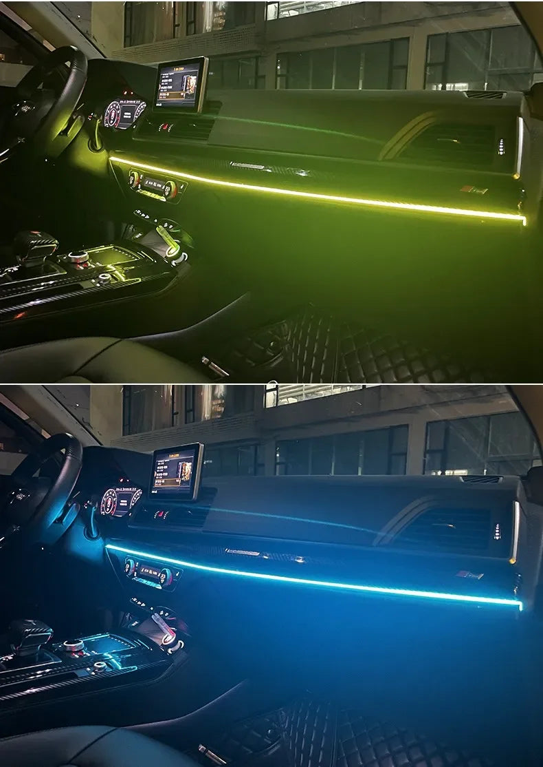 RGB LED Car Interior Ambient Lights – App-Controlled USB Dashboard Strips