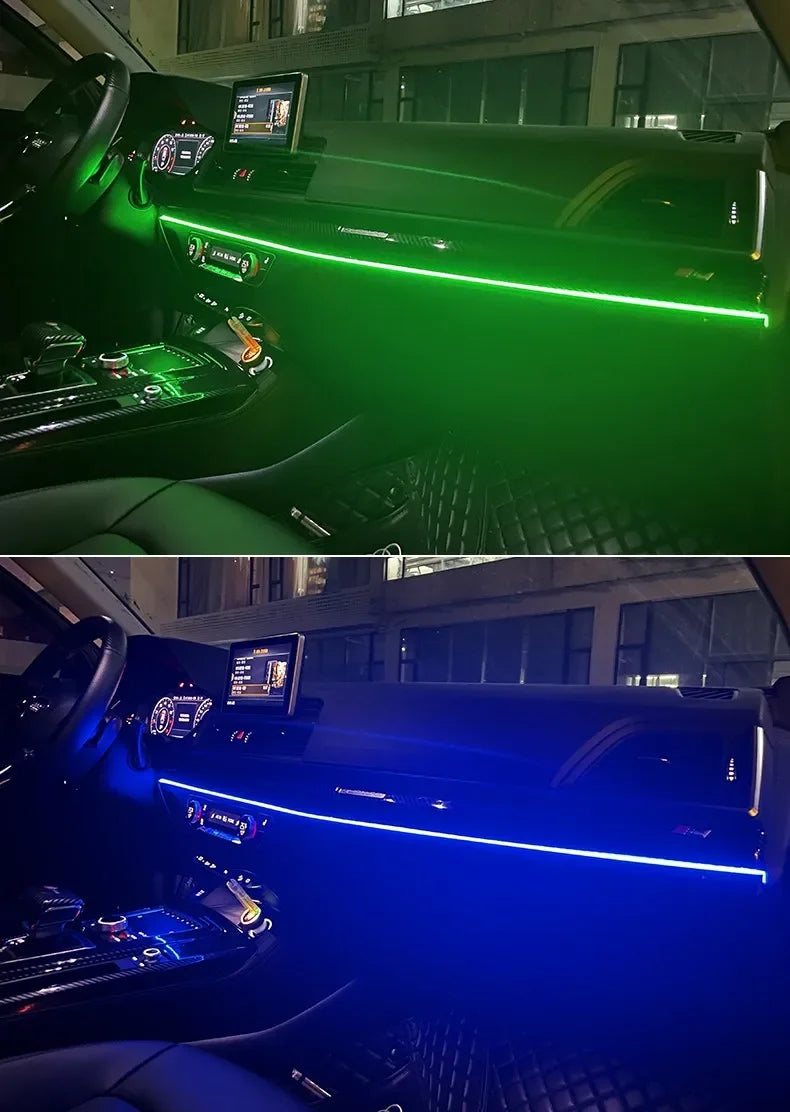 RGB LED Car Interior Ambient Lights – App-Controlled USB Dashboard Strips