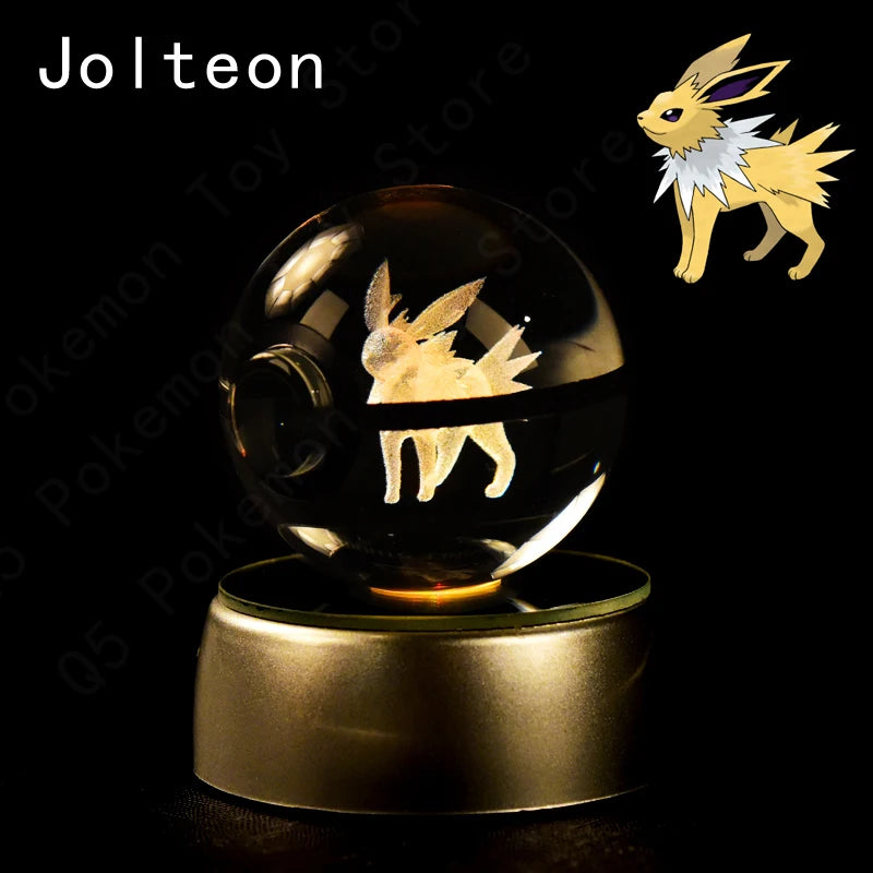 3D Crystal Pokeball Lamp – Pikachu, Mew, Gengar & More