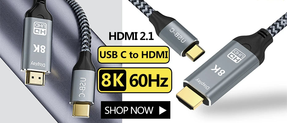 8K HDMI 2.1 Cable 48Gbps 4K@120Hz for PC/TV/PS5/RTX 3080