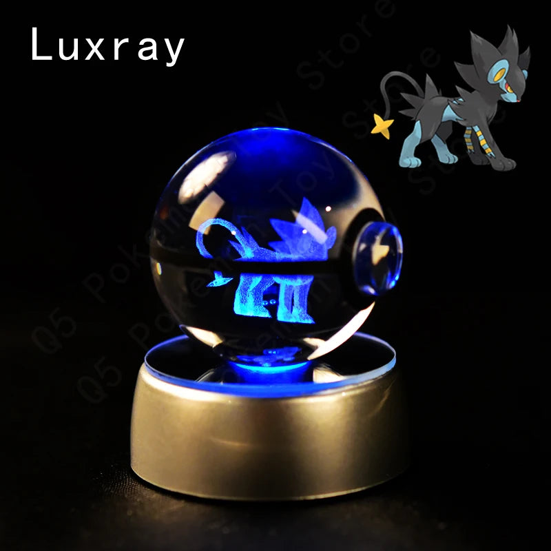 3D Crystal Pokeball Lamp – Pikachu, Mew, Gengar & More