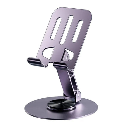 All-Metal 360° Rotating Phone Holder, Stable Folding Double-Shaft Design