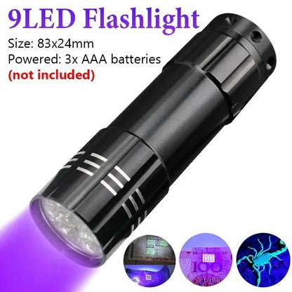 UV LED Flashlight Mini Inspection Torch 395/365nm