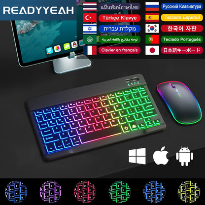 Wireless Bluetooth Mini Keyboard & Mouse for Android, iOS, Windows with Backlight