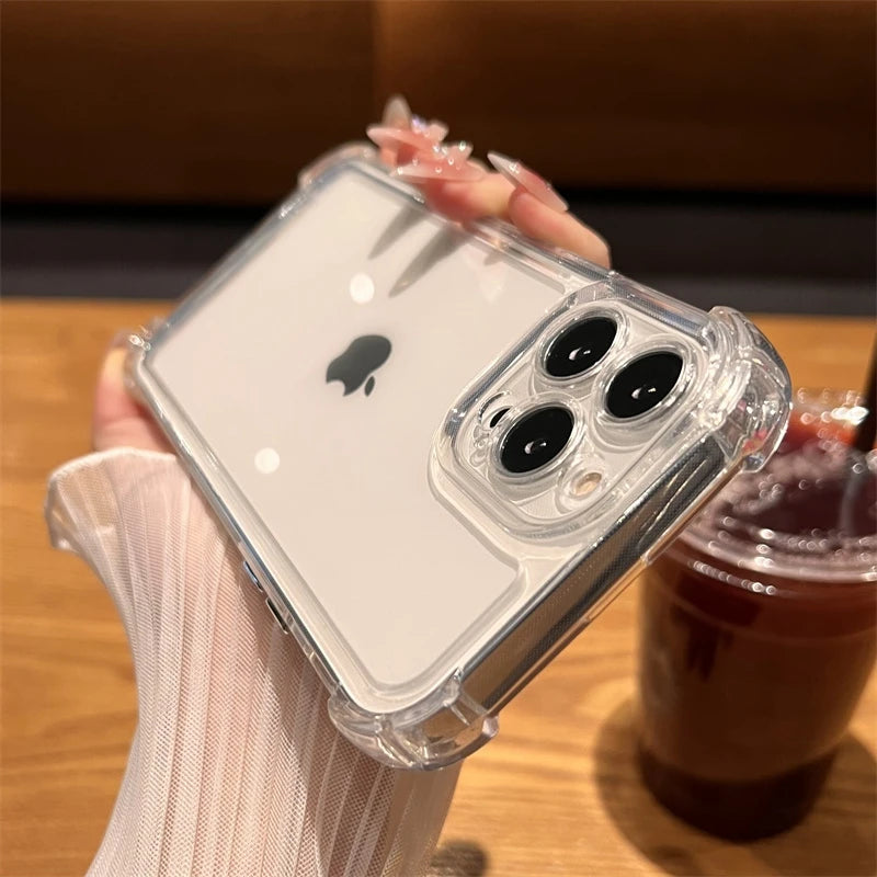 Luxury Shockproof Transparent Case for iPhone 15/14/13/12/11 Pro Max