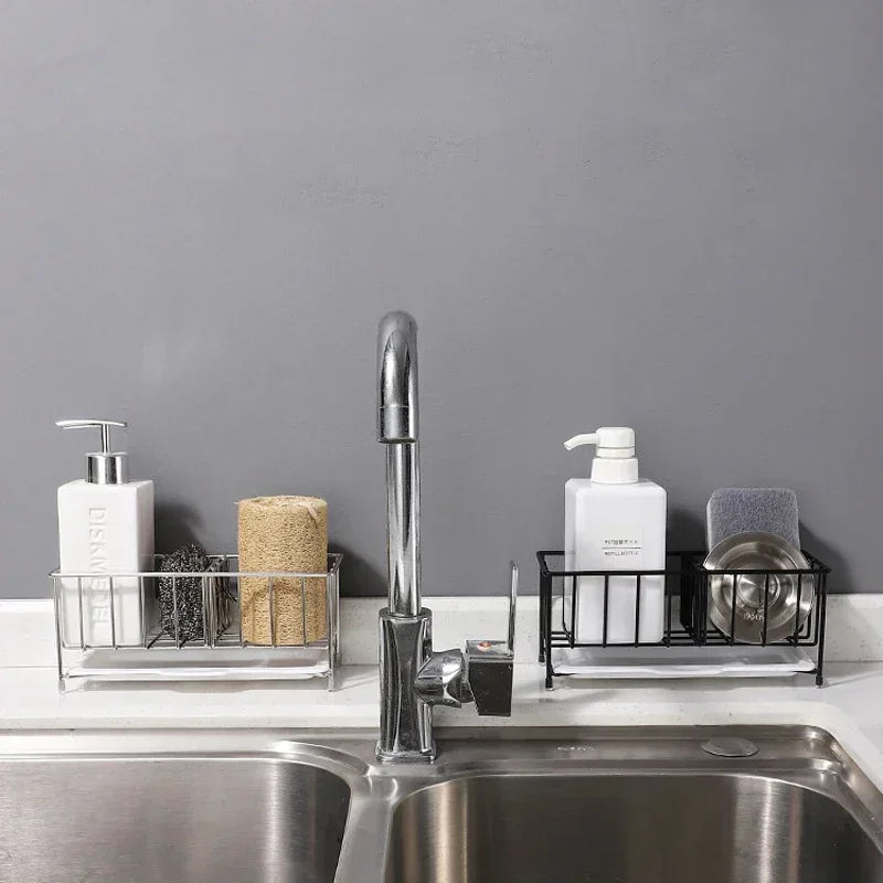 Sink Sponge Holder – Kitchen Rack & Organizer, Anti-Rust Dish & Scrubber Caddy