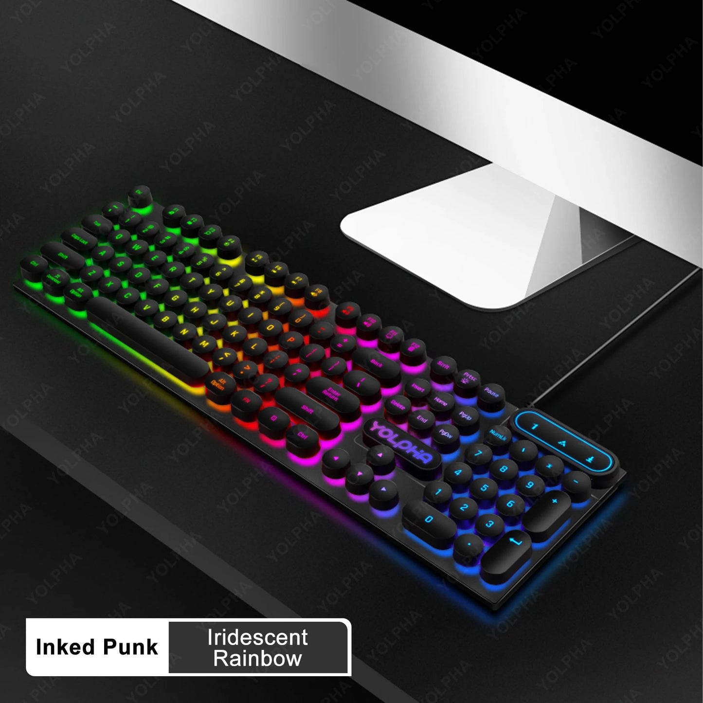 104-Key RGB Backlit Wired Gaming Keyboard for PC & Laptop, Ergonomic Design